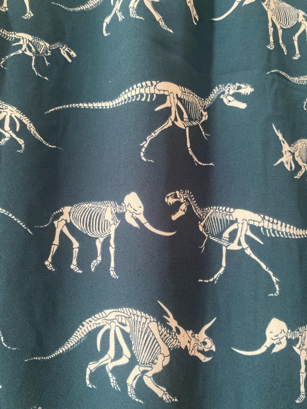 Joanie Dinosaur Skeleton Print Blouse Green Button Front Top UK 8 US 4 - Picture 3 of 12